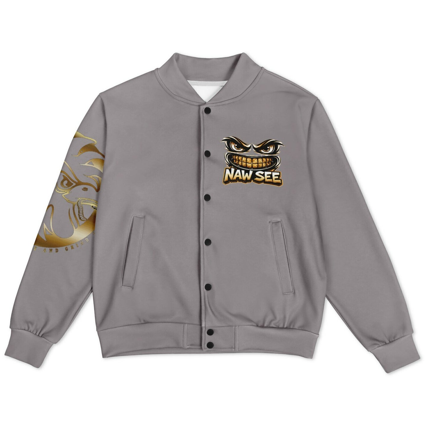 EB NAW SEE (GREY) Baseball Jacket