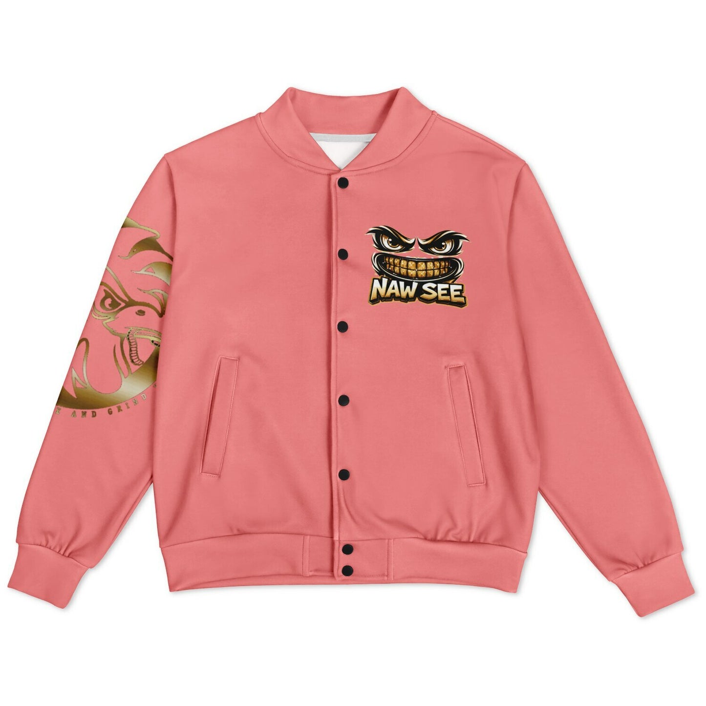 EB NAW SEE (PEACH) Baseball Jacket