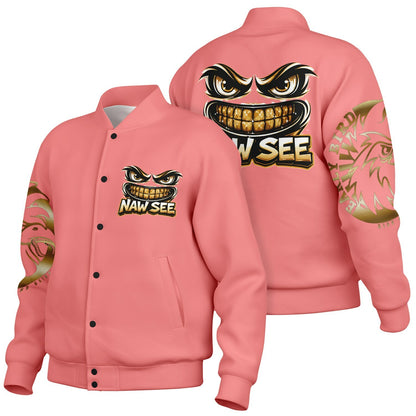 EB NAW SEE (PEACH) Baseball Jacket