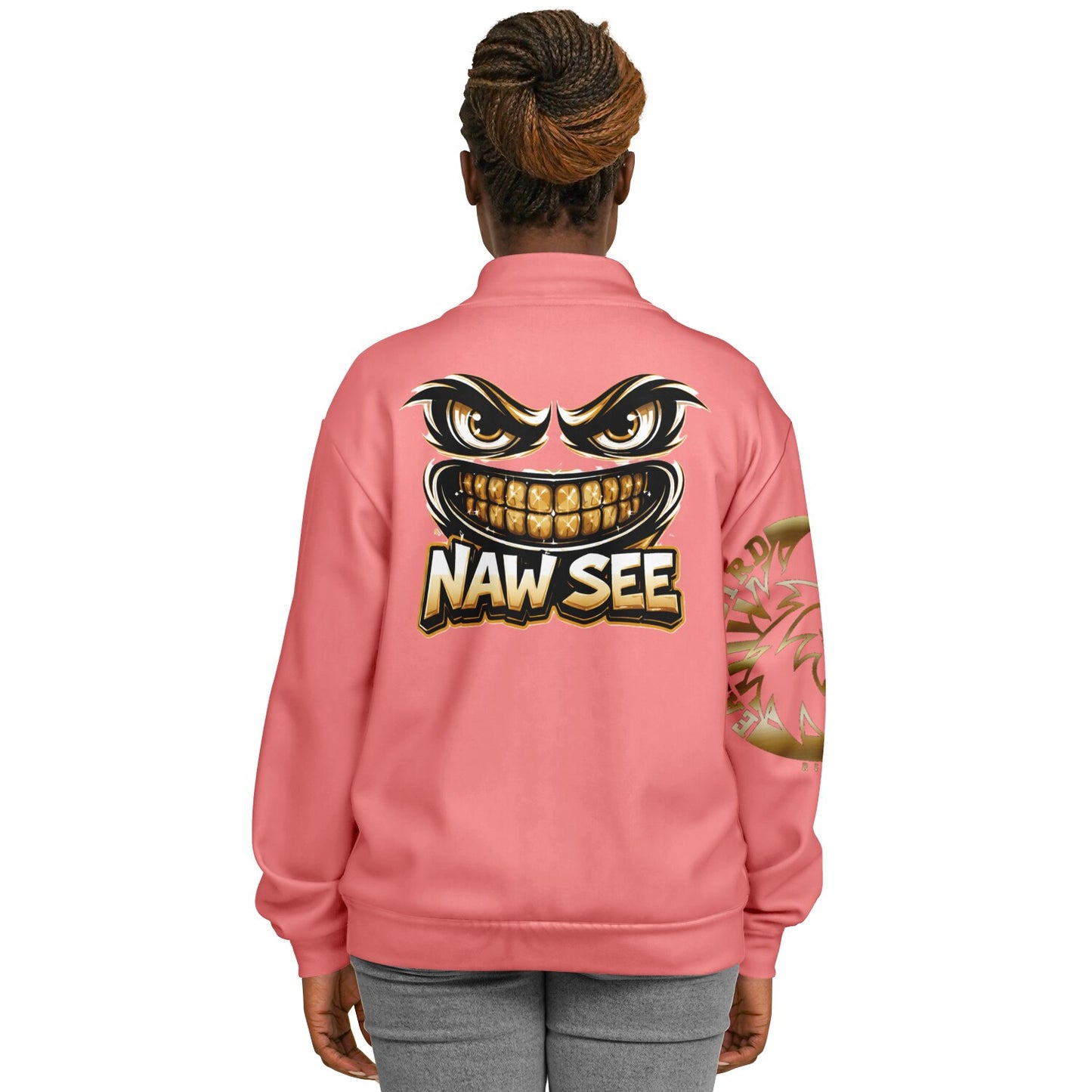 EB NAW SEE (PEACH) Baseball Jacket