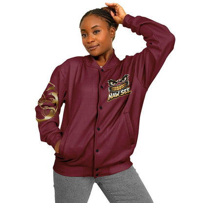 EB NAW SEE (BLACK CHERRY) Baseball Jacket