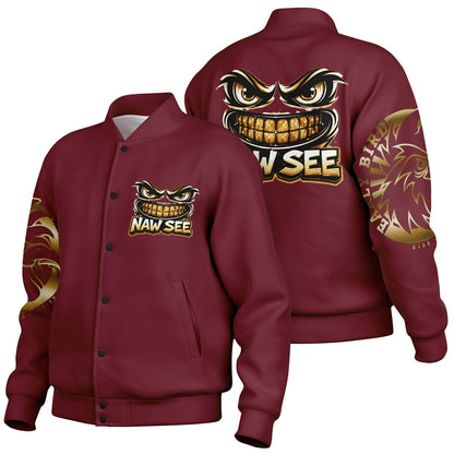 EB NAW SEE (BLACK CHERRY) Baseball Jacket