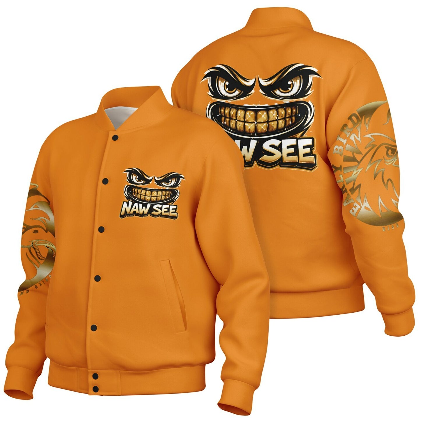 EB NAW SEE (TANGERINE) Baseball Jacket