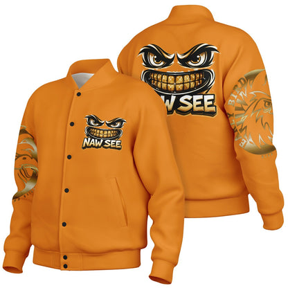 EB NAW SEE (TANGERINE) Baseball Jacket