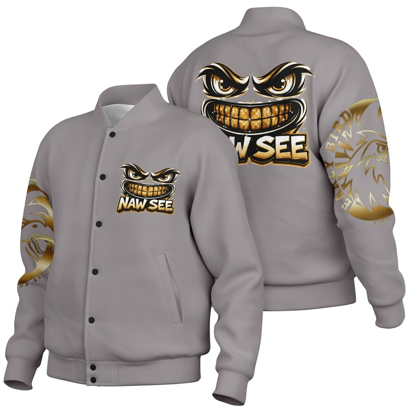 EB NAW SEE (GREY) Baseball Jacket