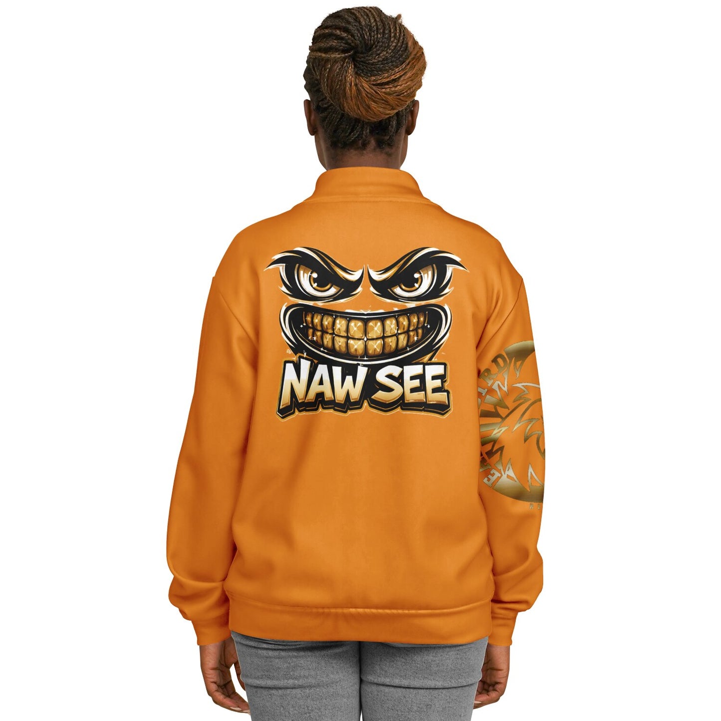 EB NAW SEE (TANGERINE) Baseball Jacket