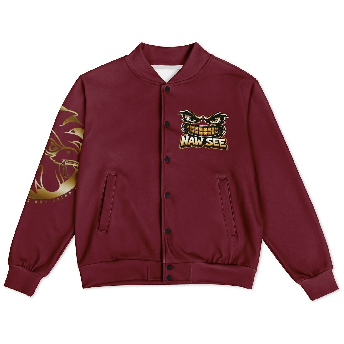 EB NAW SEE (BLACK CHERRY) Baseball Jacket
