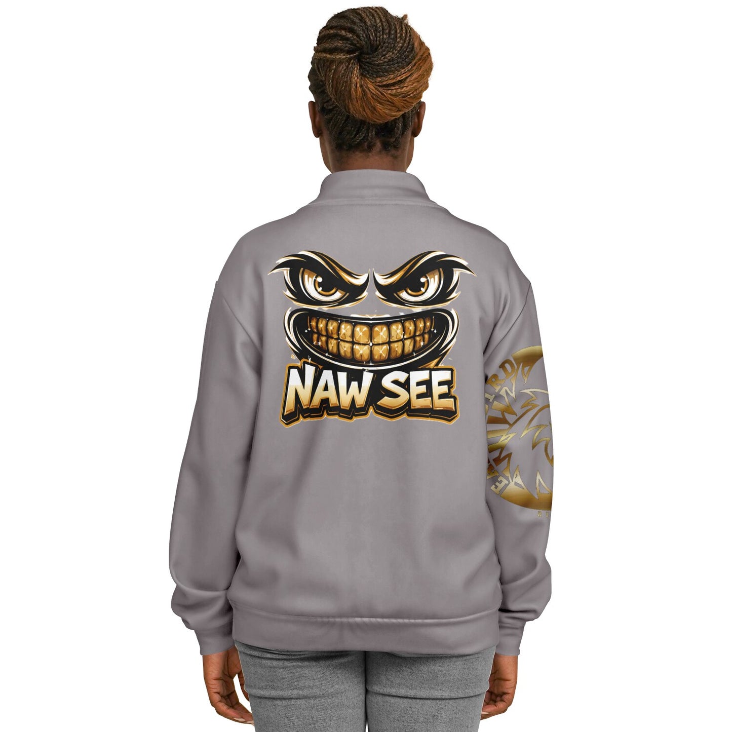 EB NAW SEE (GREY) Baseball Jacket