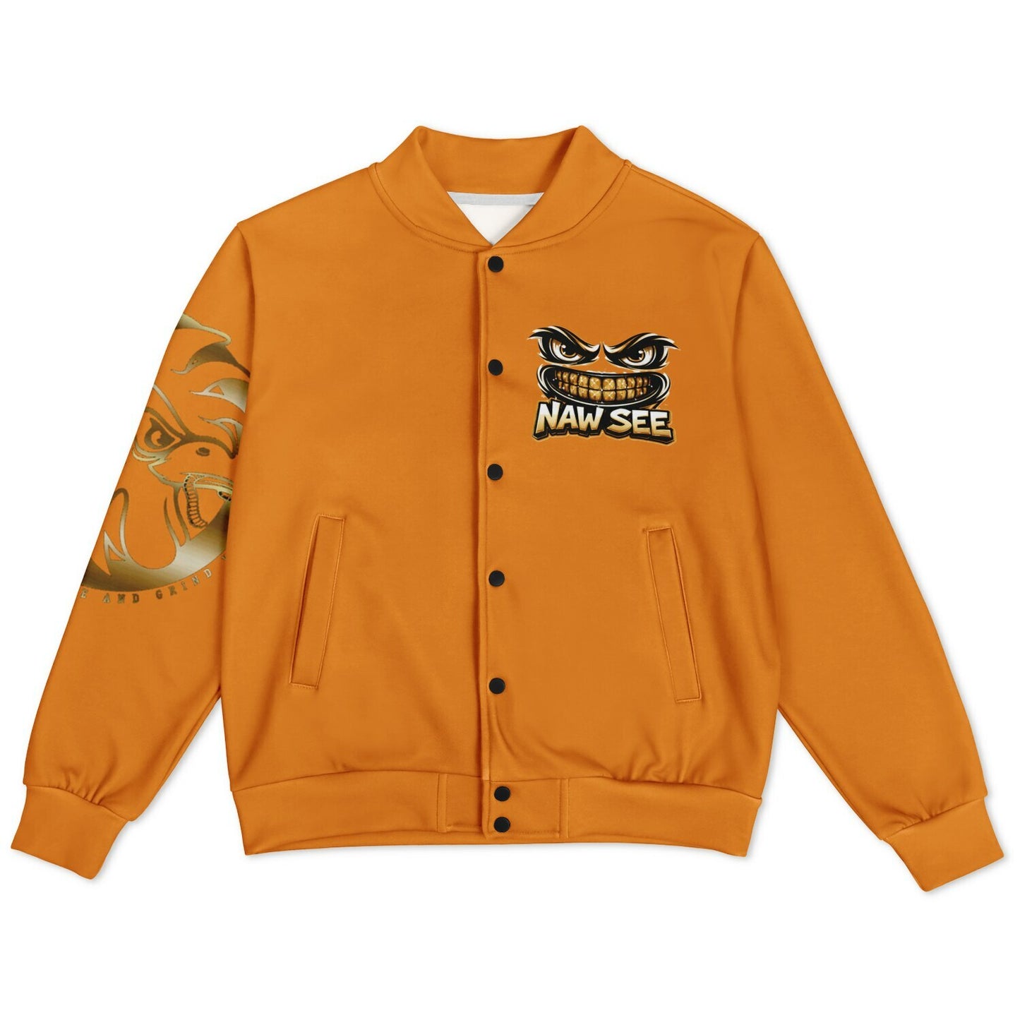 EB NAW SEE (TANGERINE) Baseball Jacket