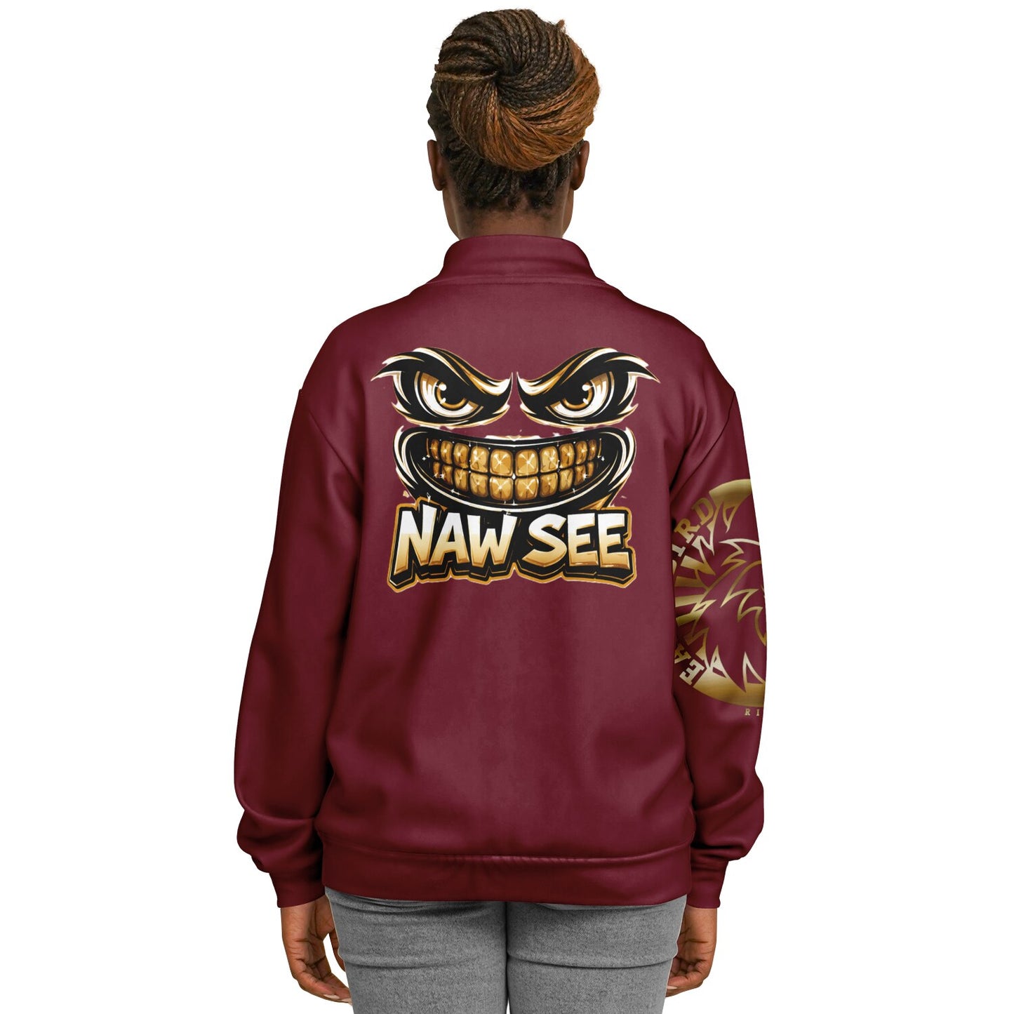 EB NAW SEE (BLACK CHERRY) Baseball Jacket